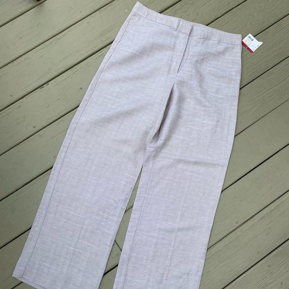NWT Covington - Cream pattern LINEN pants flares, Size: 12